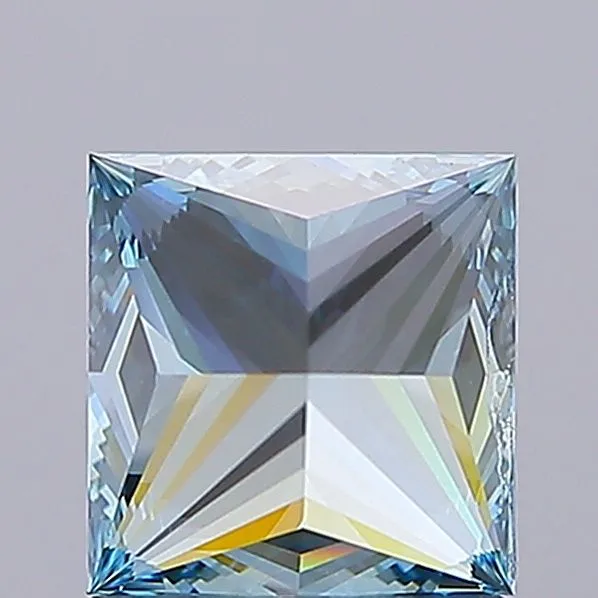 1.55ct PRINCESS Fancy Vivid Blue VVS2 Coloured Lab diamond
