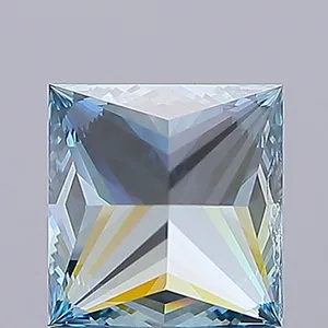 1.55ct PRINCESS Fancy Vivid Blue VVS2 Coloured Lab diamond