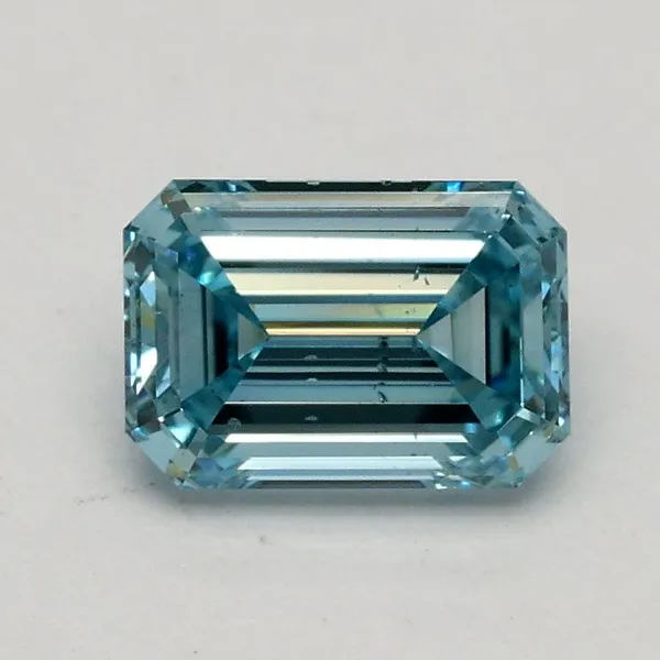 0.75ct EMERALD Fancy Vivid Blue SI1 Coloured Lab diamond