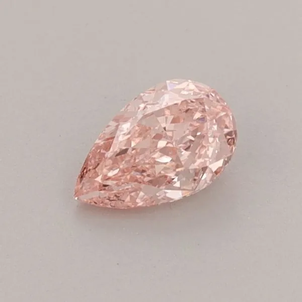 0.43ct PEAR Fancy Vivid Pink VVS2 Coloured Lab diamond