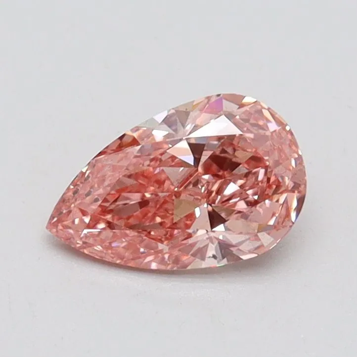 0.60ct PEAR Fancy Vivid Pink SI1 Coloured Lab diamond