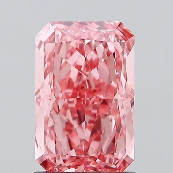 1.45ct RADIANT Fancy Vivid Pink VVS2 Coloured Lab diamond