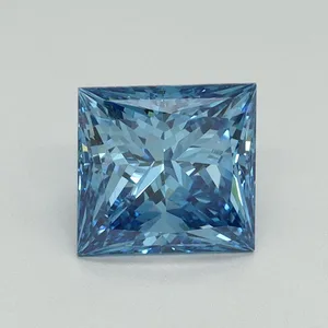 1.51ct PRINCESS Fancy Vivid Blue VS1 Coloured Lab diamond
