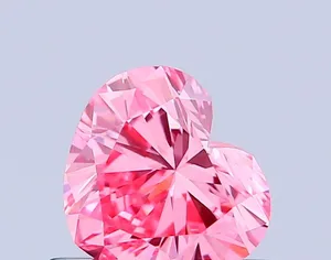 0.47ct HEART Fancy Vivid Pink VS1 Coloured Lab diamond