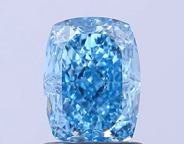 1.11ct CUSHION Fancy Vivid Blue VS1 Coloured Lab diamond
