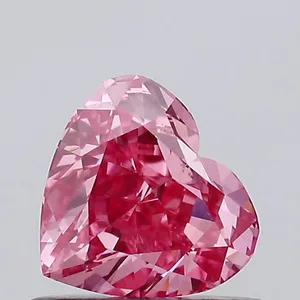 0.72ct HEART Fancy Vivid Pink VS1 Coloured Lab diamond