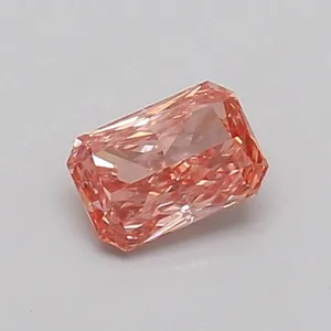 0.38ct RADIANT Fancy Vivid Brownish Pink VS2 Coloured Lab diamond