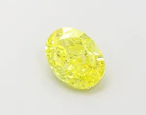 0.99ct OVAL Fancy Vivid Yellow VVS2 Coloured Lab diamond