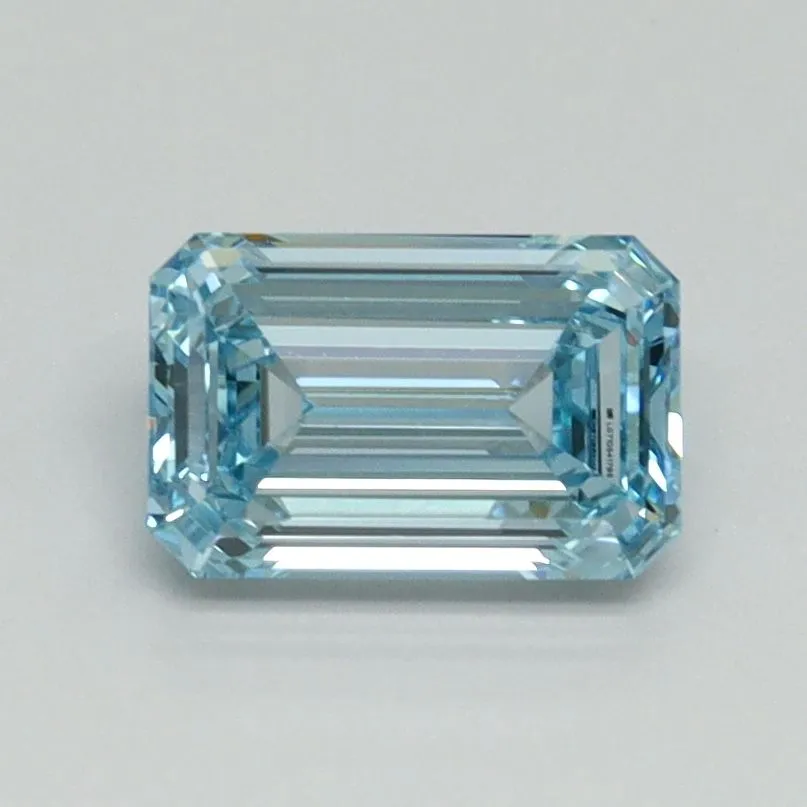 1.02ct EMERALD Fancy Intense Blue VVS2 Coloured Lab diamond