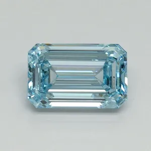 1.02ct EMERALD Fancy Intense Blue VVS2 Coloured Lab diamond