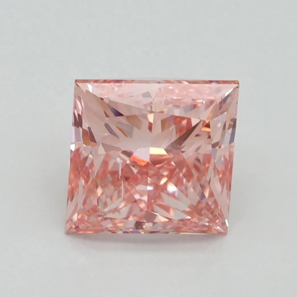 3.01ct PRINCESS Fancy Intense Pink SI1 Coloured Lab diamond