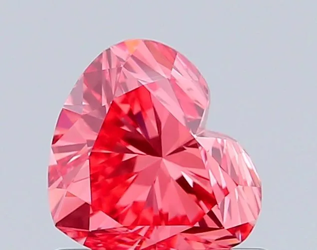 0.83ct HEART Fancy Vivid Pink VS1 Coloured Lab diamond