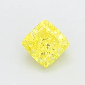 1.08ct CUSHION Fancy Vivid Yellow VVS2 Coloured Lab diamond