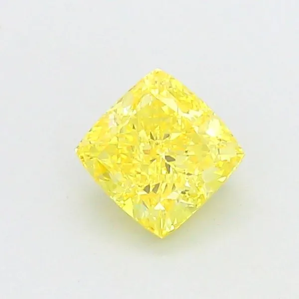 1.08ct CUSHION Fancy Vivid Yellow VVS2 Coloured Lab diamond