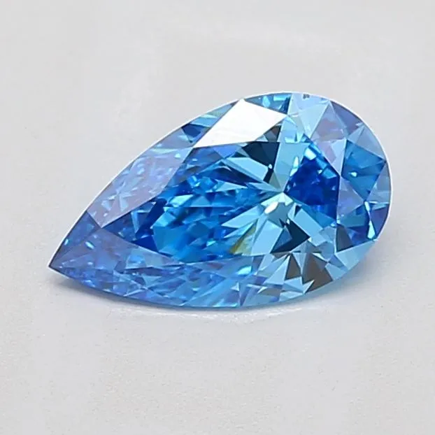 0.91ct PEAR Fancy Vivid Blue VS1 Coloured Lab diamond