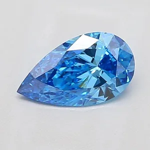 0.91ct PEAR Fancy Vivid Blue VS1 Coloured Lab diamond