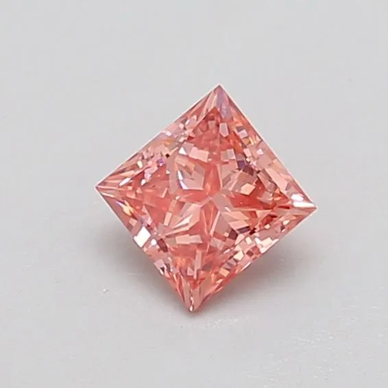0.36ct PRINCESS Fancy Vivid Pink VS2 Coloured Lab diamond