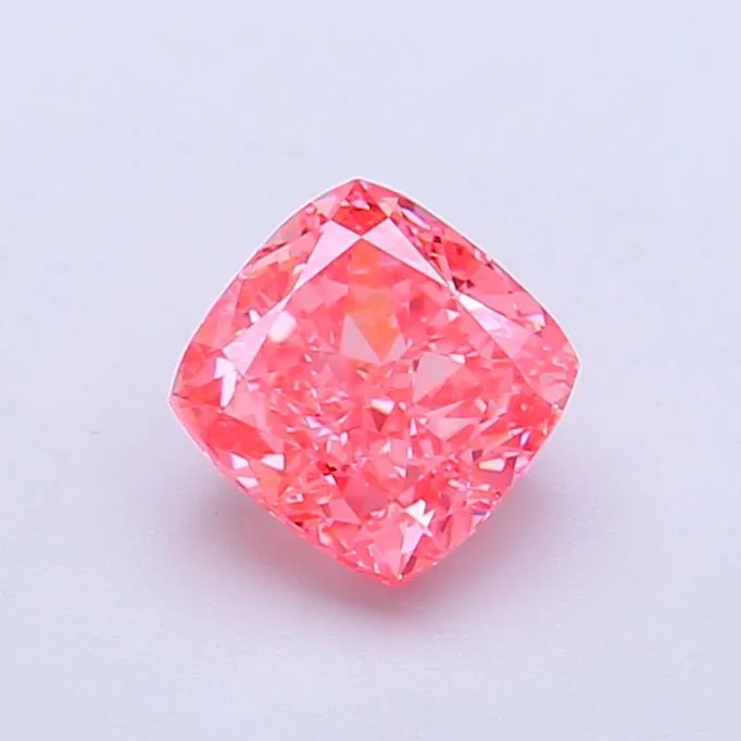 1.00ct CUSHION Fancy Vivid Pink VS1 Coloured Lab diamond