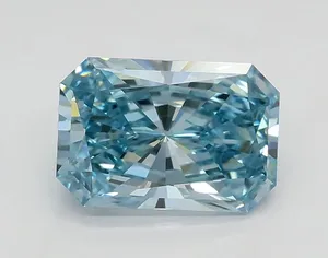 1.24ct RADIANT Fancy Intense Greenish Blue VVS2 Coloured Lab diamond