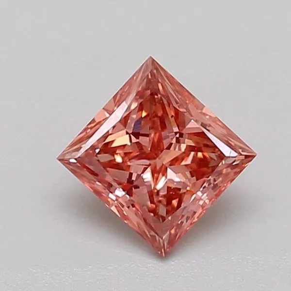 0.62ct PRINCESS Fancy Intense Brownish Pink VS1 Coloured Lab diamond
