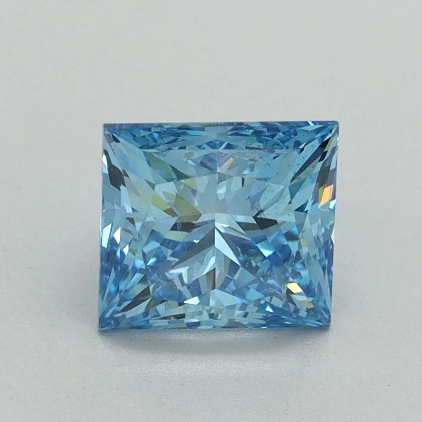 1.51ct PRINCESS Fancy Vivid Blue VS2 Coloured Lab diamond
