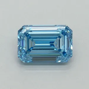 1.03ct EMERALD Fancy Vivid Blue VS1 Coloured Lab diamond