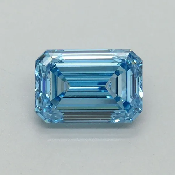 1.03ct EMERALD Fancy Vivid Blue VS1 Coloured Lab diamond