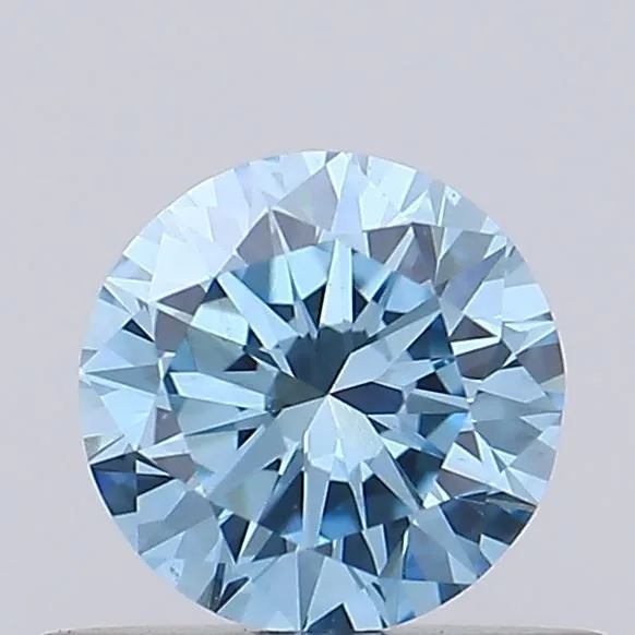 0.4ct ROUND Fancy Vivid Blue VS1 Coloured Lab diamond