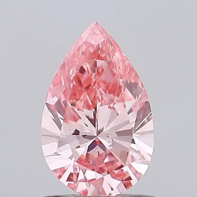 0.64ct PEAR Fancy Vivid Pink VS1 Coloured Lab diamond