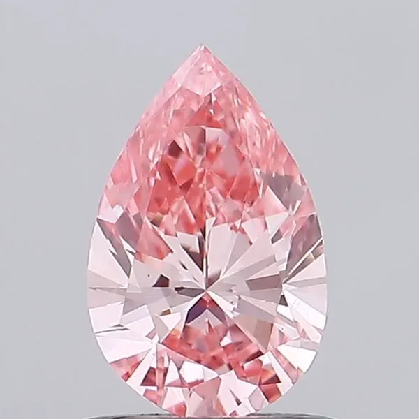 0.64ct PEAR Fancy Vivid Pink VS1 Coloured Lab diamond