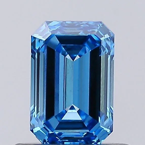 0.53ct EMERALD Fancy Vivid Blue VVS2 Coloured Lab diamond