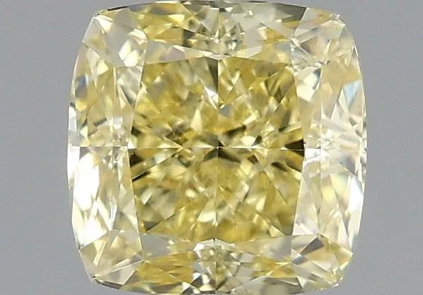 1.18ct CUSHION Fancy Intense Yellow VVS2 Coloured Lab diamond