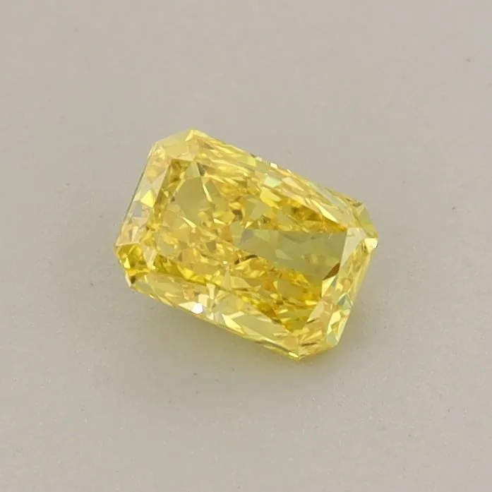 0.34ct RADIANT Fancy Vivid Yellow VVS2 Coloured Lab diamond