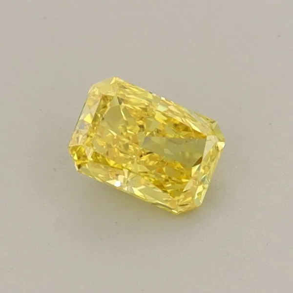 0.34ct RADIANT Fancy Vivid Yellow VVS2 Coloured Lab diamond