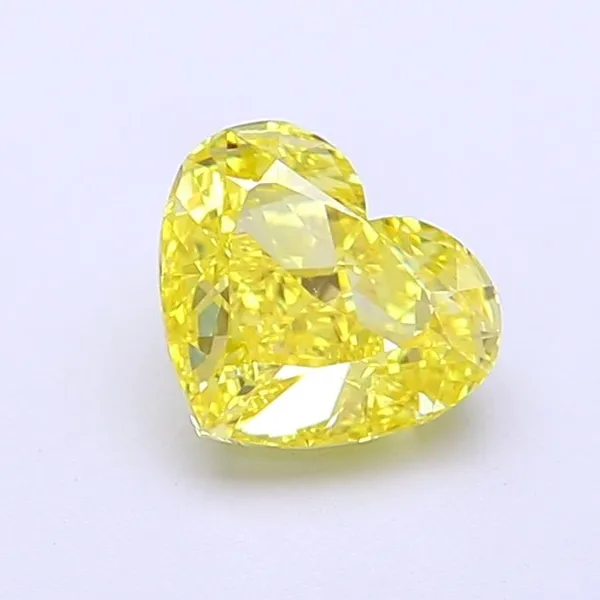 1.21ct HEART Fancy Vivid Yellow VVS2 Coloured Lab diamond