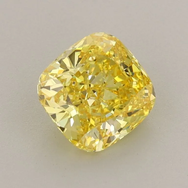 1.03ct CUSHION Fancy Intense Yellow VS1 Coloured Lab diamond