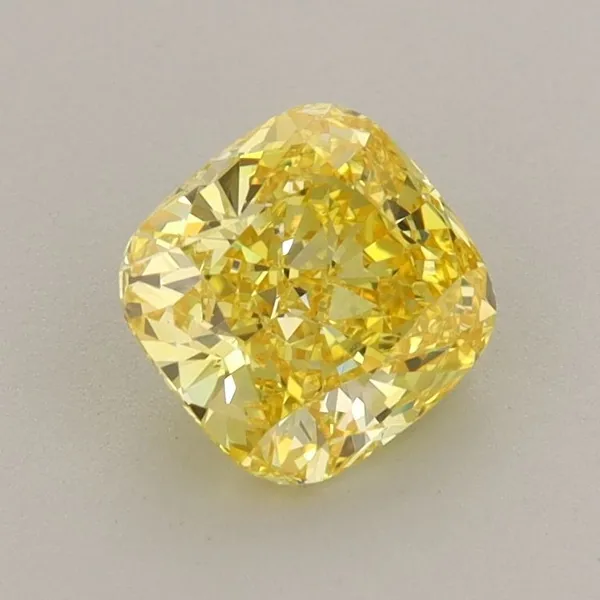 1.03ct CUSHION Fancy Intense Yellow VS1 Coloured Lab diamond