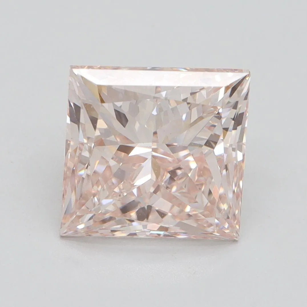 3.70ct PRINCESS Fancy Pink VVS2 Coloured Lab diamond