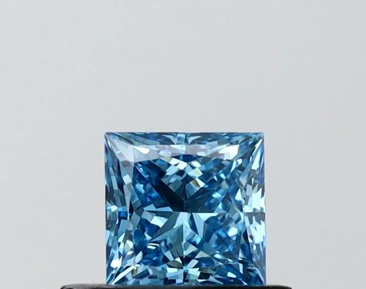 0.57ct PRINCESS Fancy Vivid Blue VVS2 Coloured Lab diamond