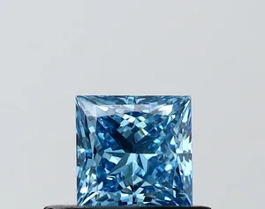 0.57ct PRINCESS Fancy Vivid Blue VVS2 Coloured Lab diamond