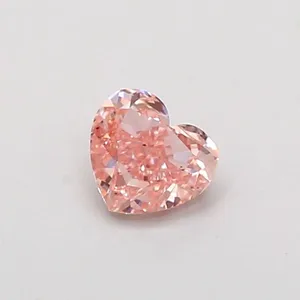 0.46ct HEART Fancy Intense Pink VS2 Coloured Lab diamond