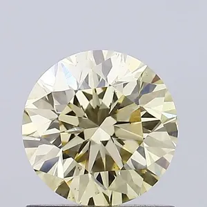 0.92ct ROUND Fancy Light Yellow VS1 Coloured Lab diamond