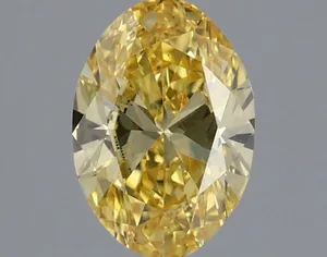 0.57ct OVAL Fancy Vivid Yellow VS1 Coloured Lab diamond