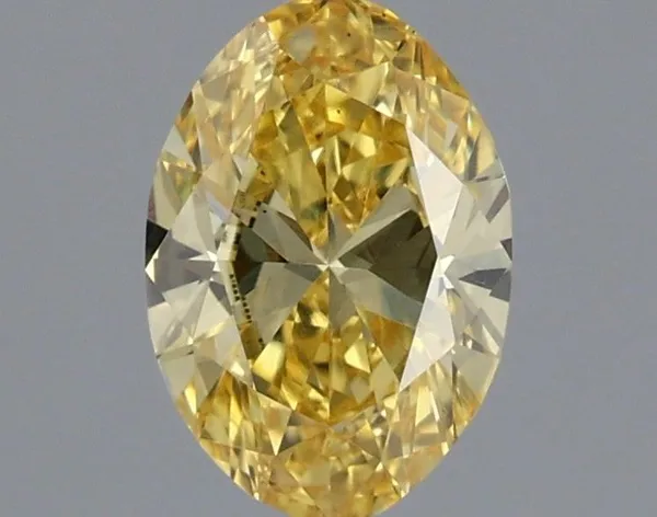 0.57ct OVAL Fancy Vivid Yellow VS1 Coloured Lab diamond