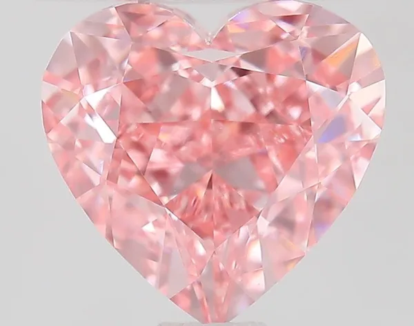 1.52ct HEART Fancy Vivid Pink VVS2 Coloured Lab diamond