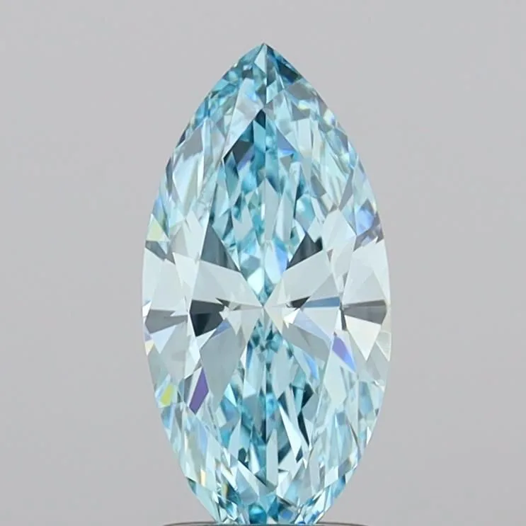 1.42ct MARQUISE Fancy Vivid Blue VVS2 Coloured Lab diamond