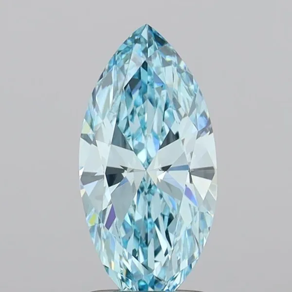 1.42ct MARQUISE Fancy Vivid Blue VVS2 Coloured Lab diamond