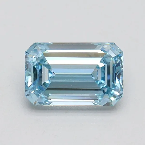 0.95ct EMERALD Fancy Intense Blue VVS2 Coloured Lab diamond