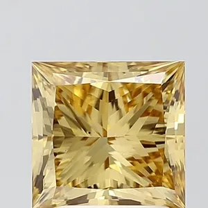 2.51ct PRINCESS Fancy Intense Yellow VS1 Coloured Lab diamond