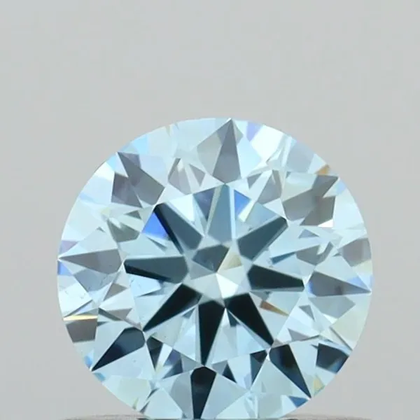 0.54ct ROUND Fancy Vivid Blue VS1 Coloured Lab diamond